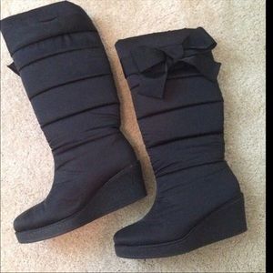 NWOT Kate Spade Cagney Nylon Quilted Bow boots